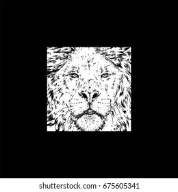 A beautiful lion. Vector illustration for a postcard or a poster, print for clothes.