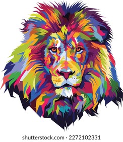 Beautiful lion WPAP design from Indonesia