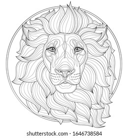 1,270 Adult coloring lion head Images, Stock Photos & Vectors ...