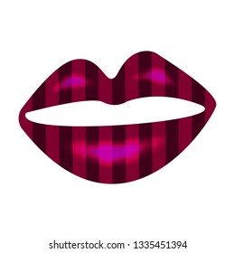 Beautiful lips. Kiss day. Vector illustration on white background. Stylish illustration with beautiful lips. Beauty salon vector icon. Glamour makeup.