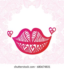 Beautiful lips. Love. Vector illustration.