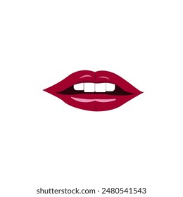 Hermosos labios sobre un fondo blanco. Dibujo de Vector.