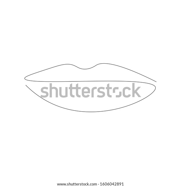 Beautiful Lips One Line Drawing Vector Stock Vector (Royalty Free) 1606042891 Shutterstock