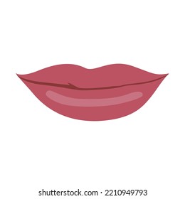 Beautiful lips vector art illustration isolated on white background