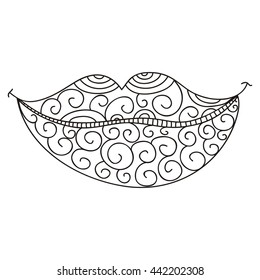 Beautiful lips. Vector illustration.