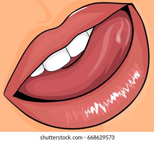 Beautiful lips, vector, illustration