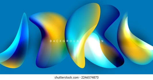 Beautiful liquid shapes with fluid colors abstract background