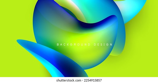 Beautiful liquid shapes with fluid colors abstract background