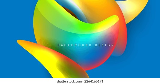 Beautiful liquid shapes with fluid colors abstract background