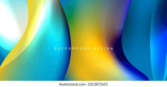 Beautiful liquid shapes with fluid colors abstract background