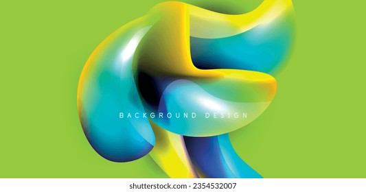 Beautiful liquid shapes with fluid colors abstract background