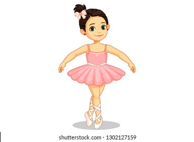 Beautiful little ballerina in ballet pose 1