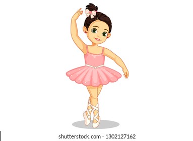 Beautiful little ballerina in ballet pose 2