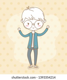 beautiful little boy with eyeglasses