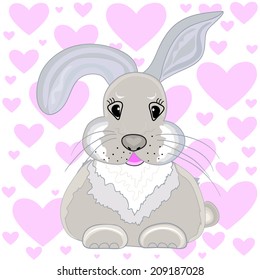 Beautiful little bunny, vector illustration