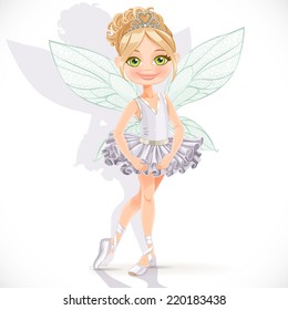 Beautiful little fairy girl isolated on a white background