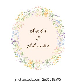 beautiful little floral wreath for quotes or wedding background