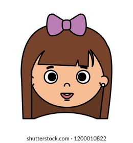 beautiful little girl head character