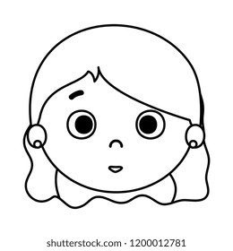 beautiful little girl head character