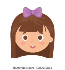 beautiful little girl head character