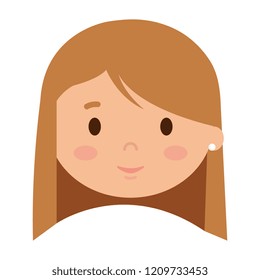 beautiful little girl head character