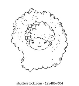 beautiful little girl head character