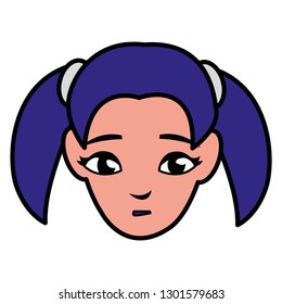 beautiful little girl head character
