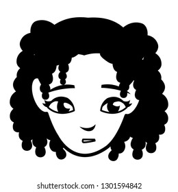 Little Black Girl Head Character Stock Vector (Royalty Free) 1307958622 ...