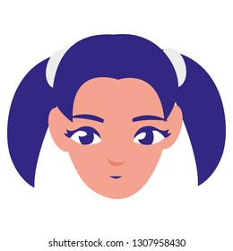 beautiful little girl head character