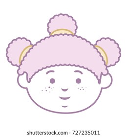 beautiful little girl head character