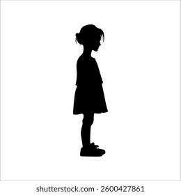 Beautiful little girl silhouette isolated. Young girl icon vector illustration design.
