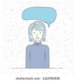 beautiful little girl talking with speech bubble