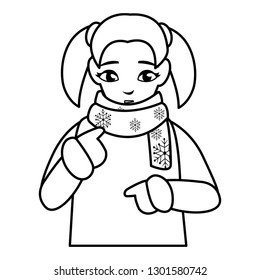 beautiful little girl with winter clothes