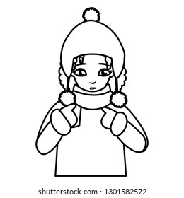 beautiful little girl with winter clothes