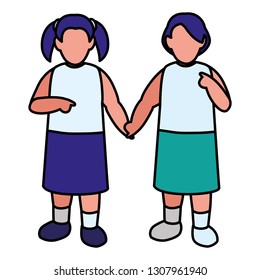 beautiful little girls couple characters