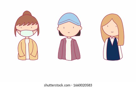 beautiful little girls illustration design