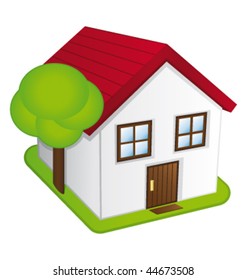 Beautiful little house. Vector illustration.