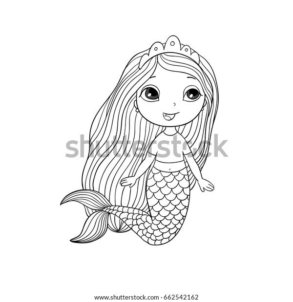 Download Beautiful Little Mermaid Siren Sea Theme Stock Vector Royalty Free 662542162