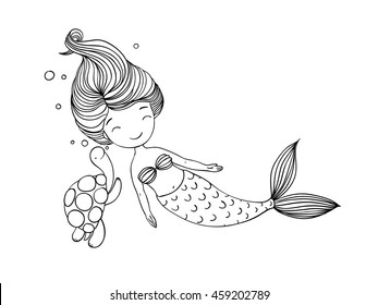 Download Mermaid Colouring High Res Stock Images Shutterstock