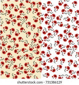 Beautiful little simple red flowers pattern background