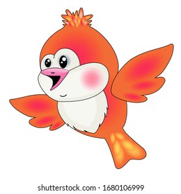 Beautiful little sparrow, cartoon bird, vector illustration