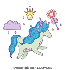 beautiful little unicorn character