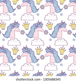 beautiful little unicorn in the clouds