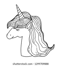 Beautiful Little Unicorn Head Character Stock Vector (Royalty Free ...