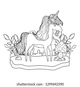 beautiful little unicorn in the landscape
