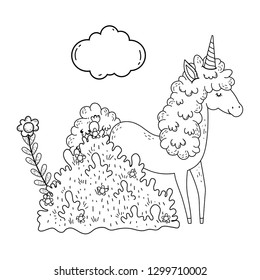 beautiful little unicorn in the landscape