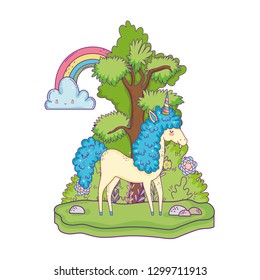 beautiful little unicorn in the landscape