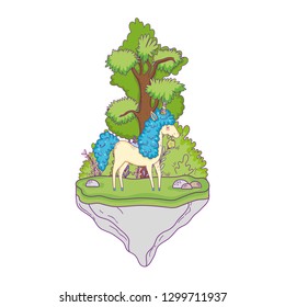 beautiful little unicorn in the landscape