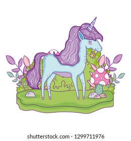 beautiful little unicorn in the landscape