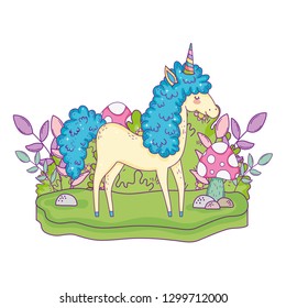 beautiful little unicorn in the landscape